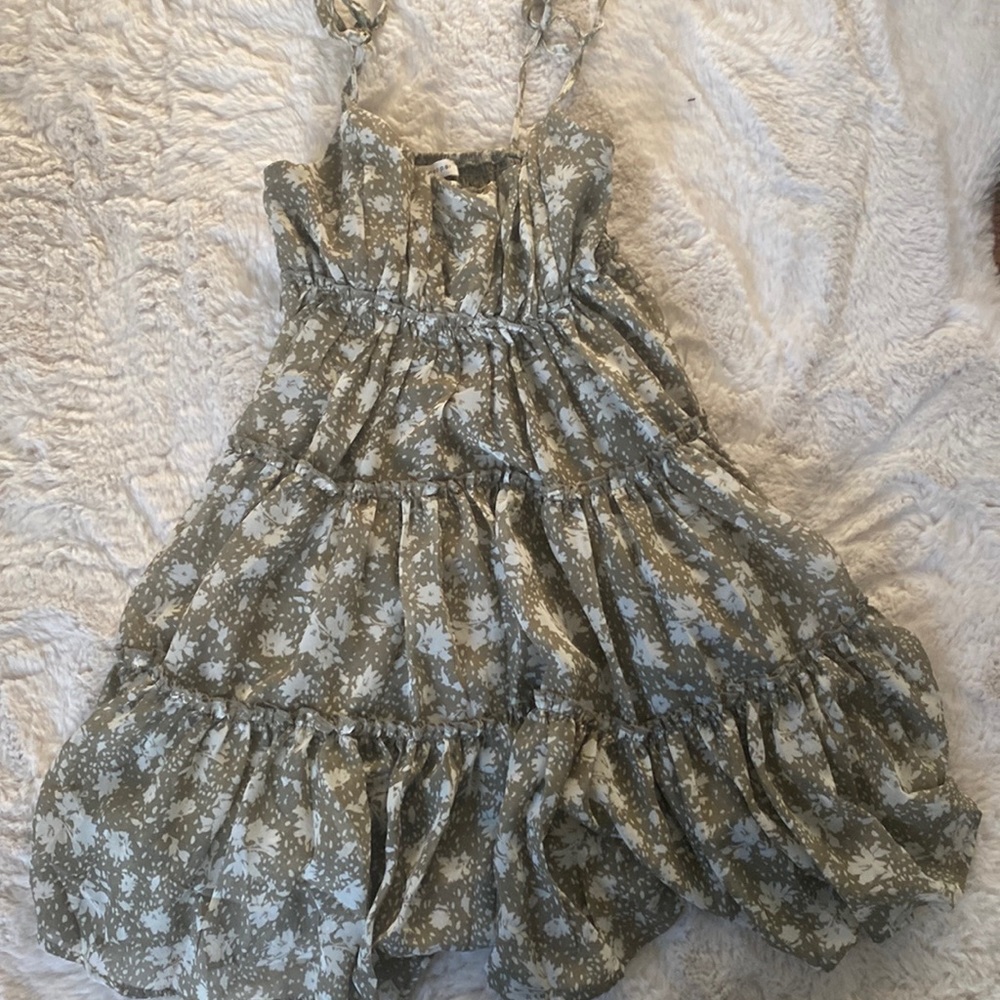 Green flowy dress